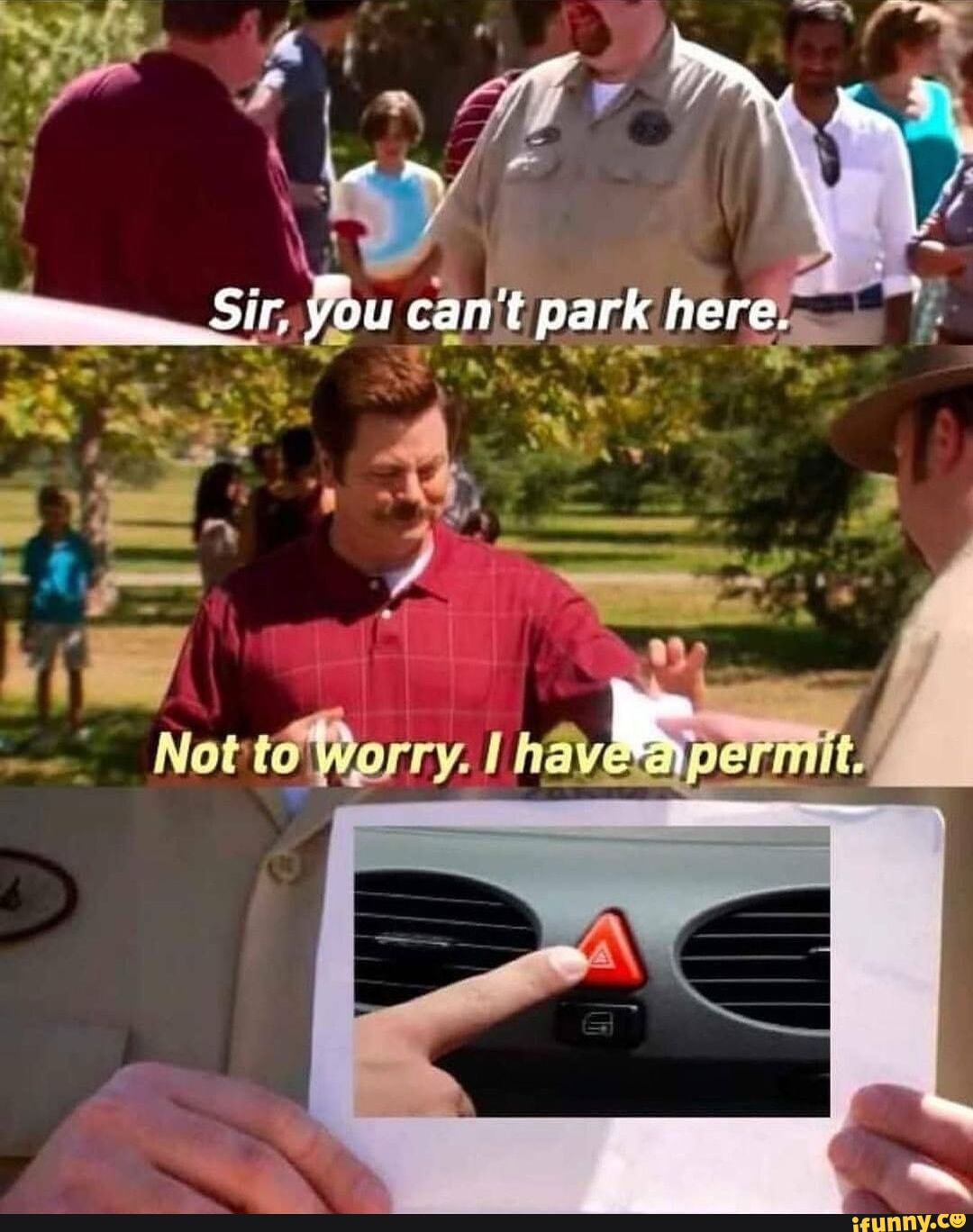 You cant park here. Worry. - iFunny