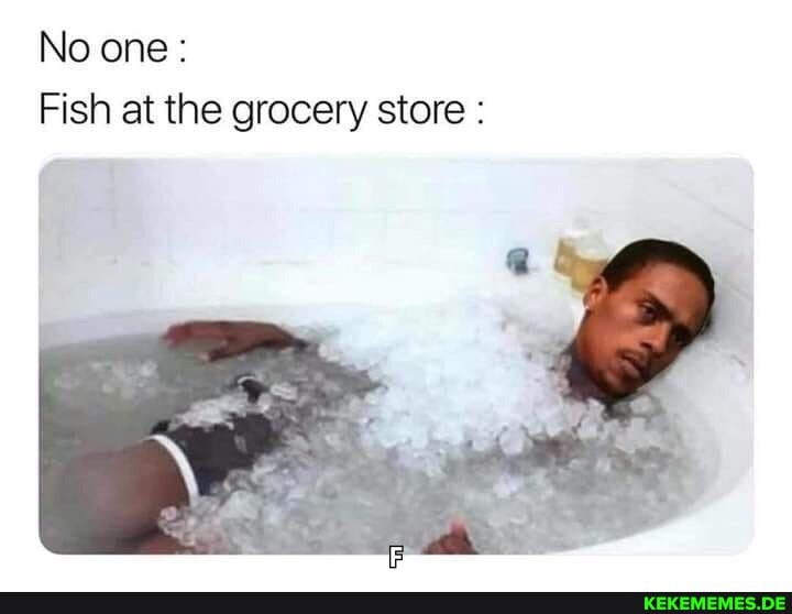 No one:
Fish at the grocery store :