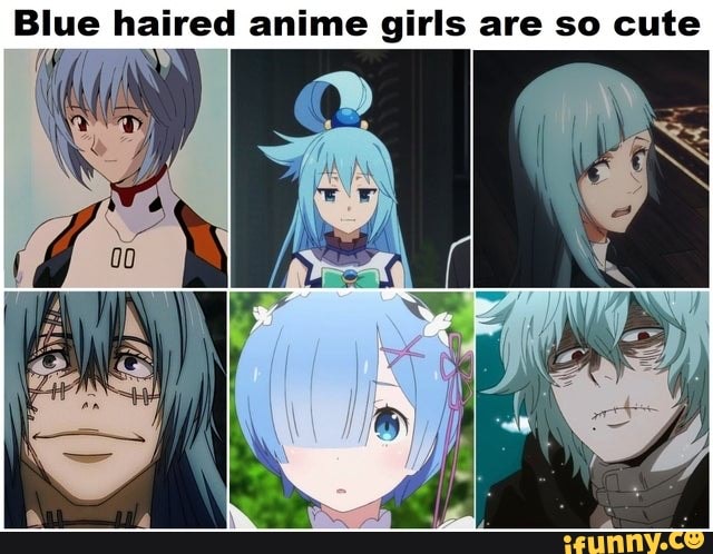 Blue Haired Anime Girl Laughing - wide 3