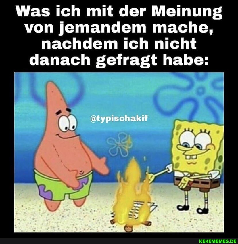 Was ich mit der Meinung von jemandem mache, nachdem ich nicht danach gefragt habe:
atypischakif