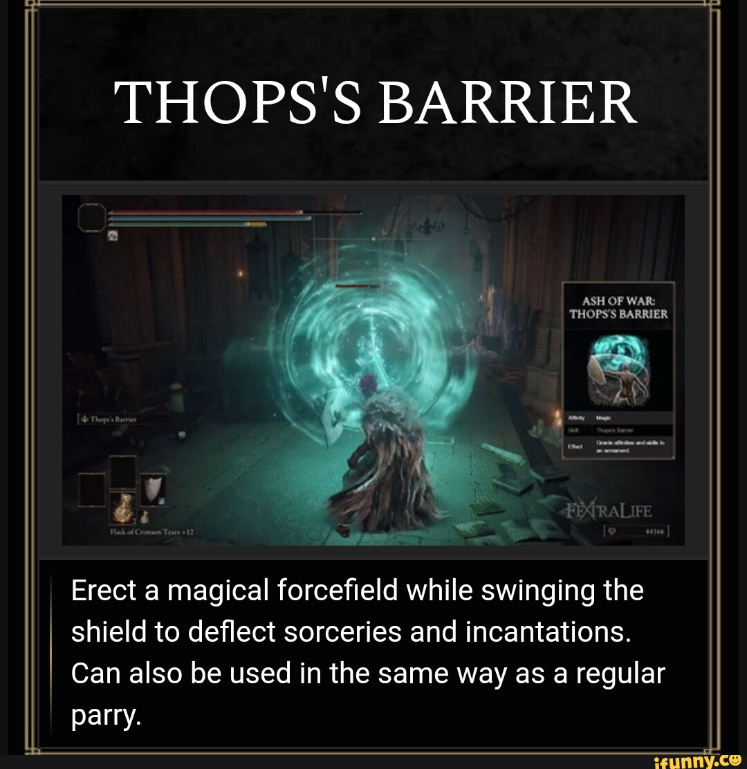 THOPS'S BARRIER Erect A Magical Forcefield While Swinging The Shield To ...