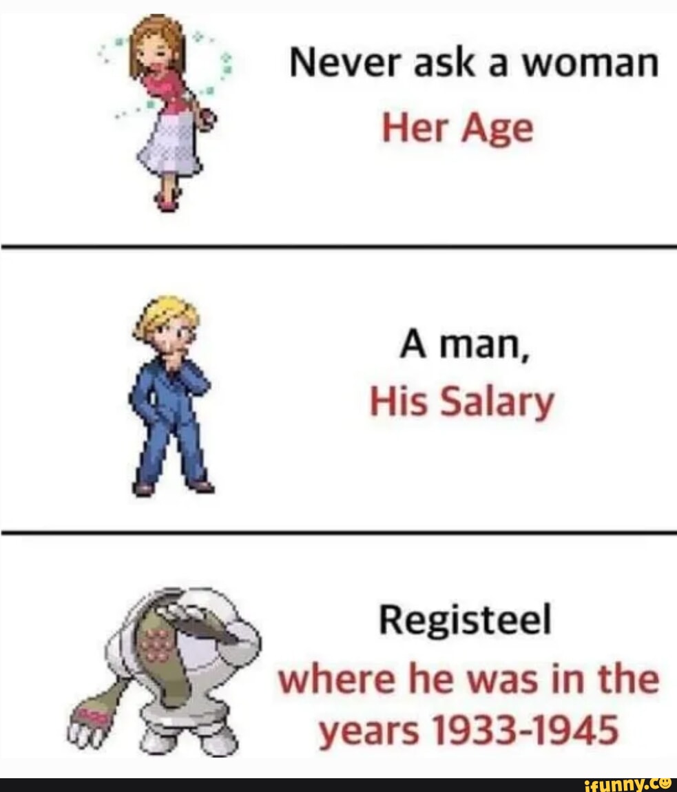 Never ask a woman Her Age A man, His Salary Registeel where he was in ...