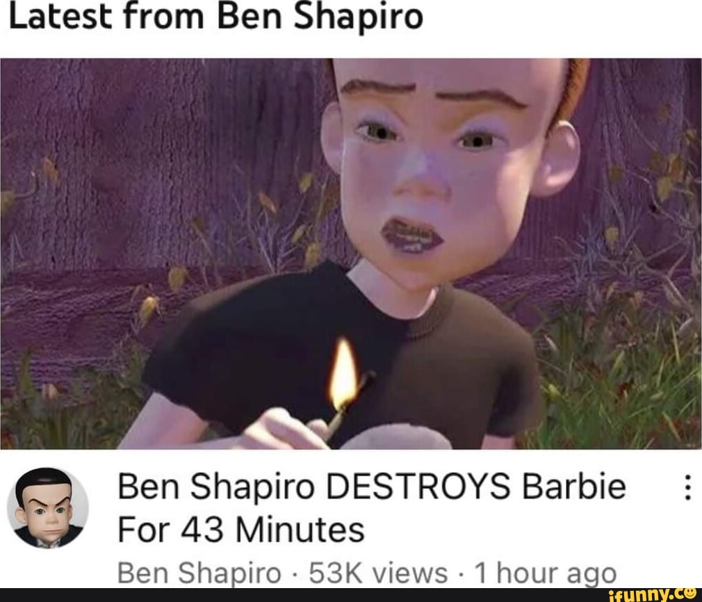 Atest From Ben Shapiro Ben Shapiro DESTROYS Barbie For 43 Minutes Ben ...