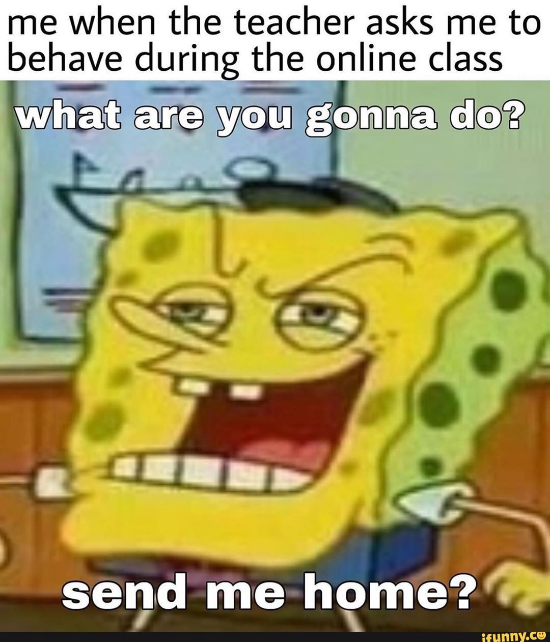 me when the teacher asks me to behave during the online class