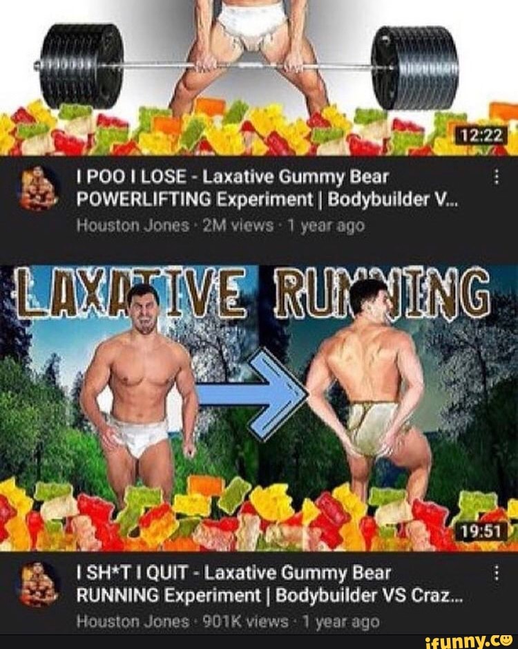 POO I LOSE Laxative Gummy Bear POWERLIFTING Experiment I Bodybuilder