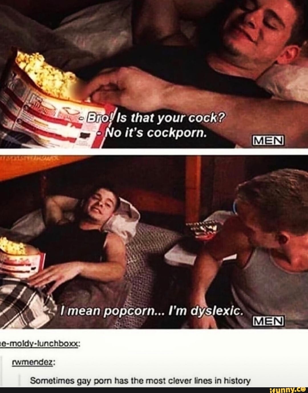 gay porn movie theater popcorn