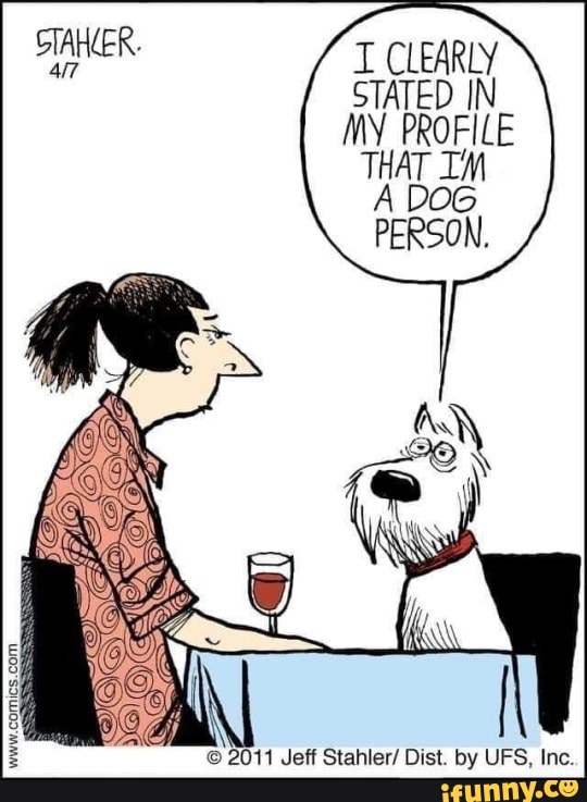 He's not wrong - T CLEARLY STATED IN MY PROFILE THAT IM A DOG PERSON ...