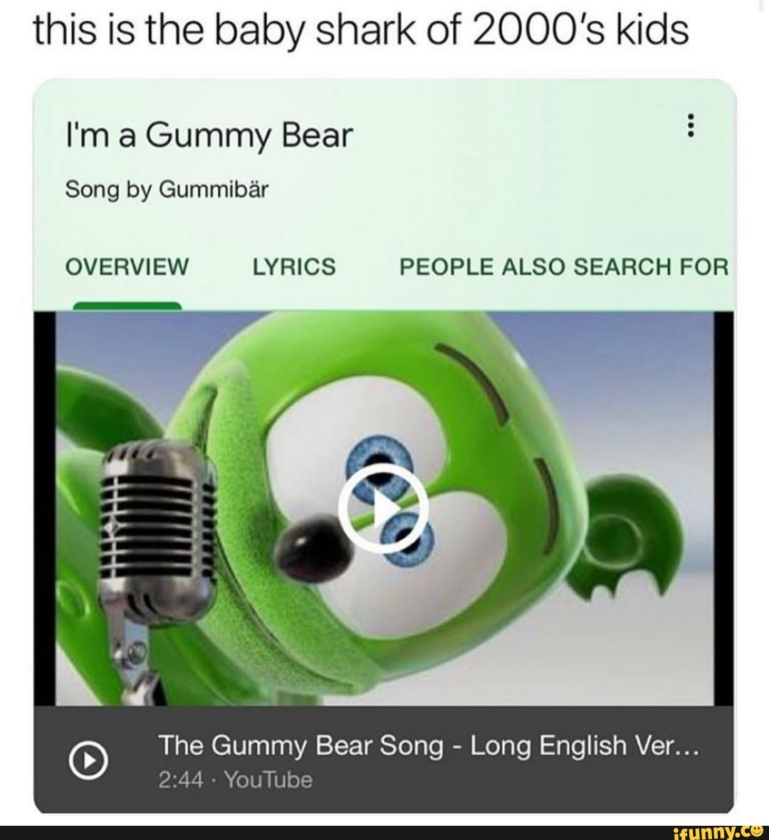 I'm a gummy bear lyrics english