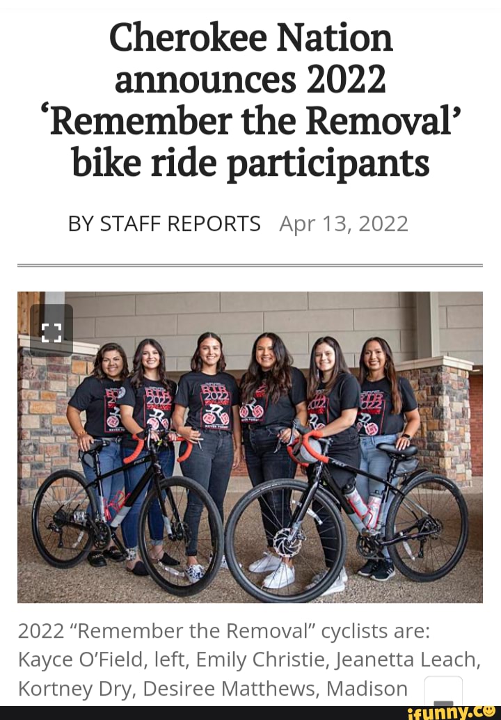 Cherokee Nation announces 2022 'Remember the Removal' bike ride