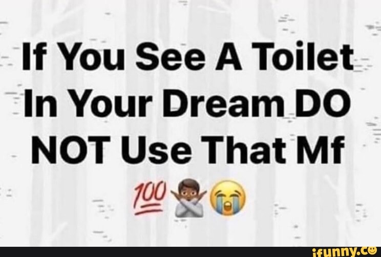 If You See A Toilet In Your Dream DO NOT Use That Mf iFunny