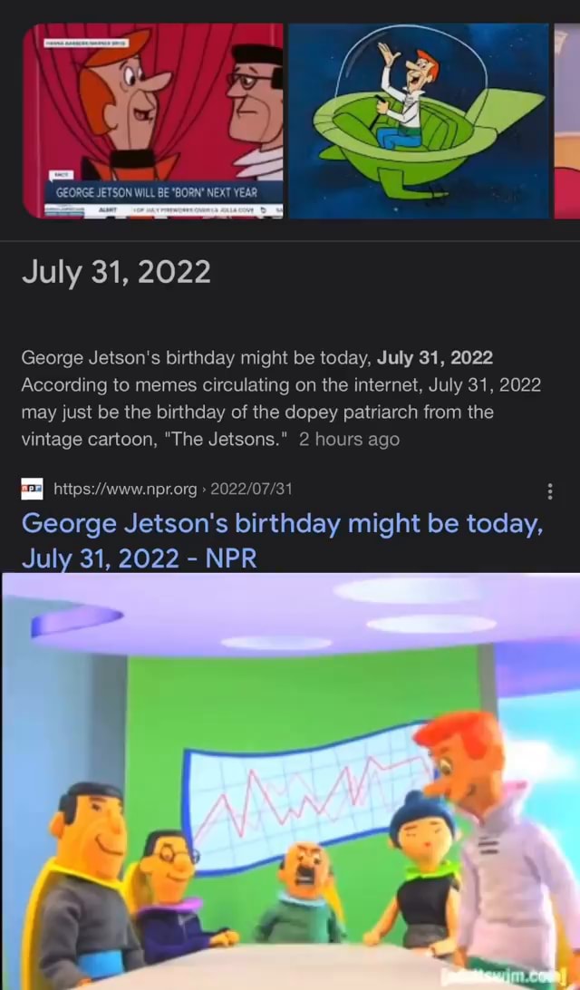 george jetson birthday meme