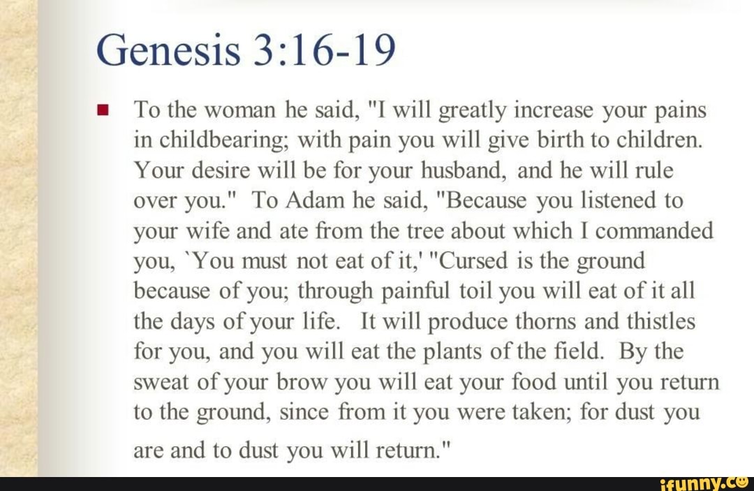 Genesis To the woman he said, 