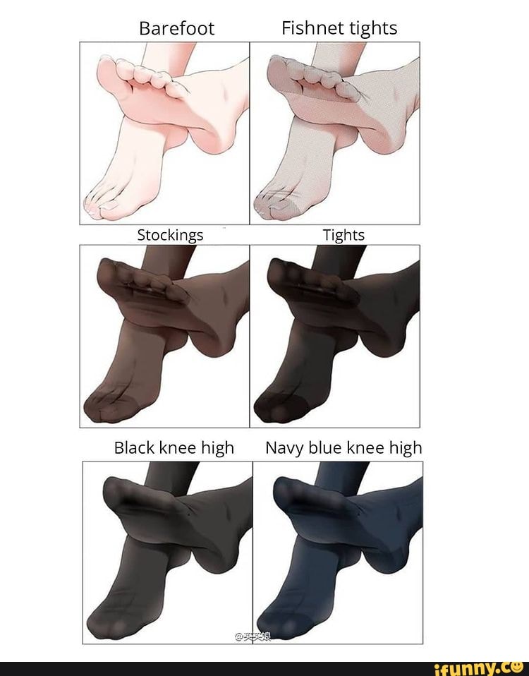Barefoot tights Stockings Black knee high _ Navy blue knee high iFunny