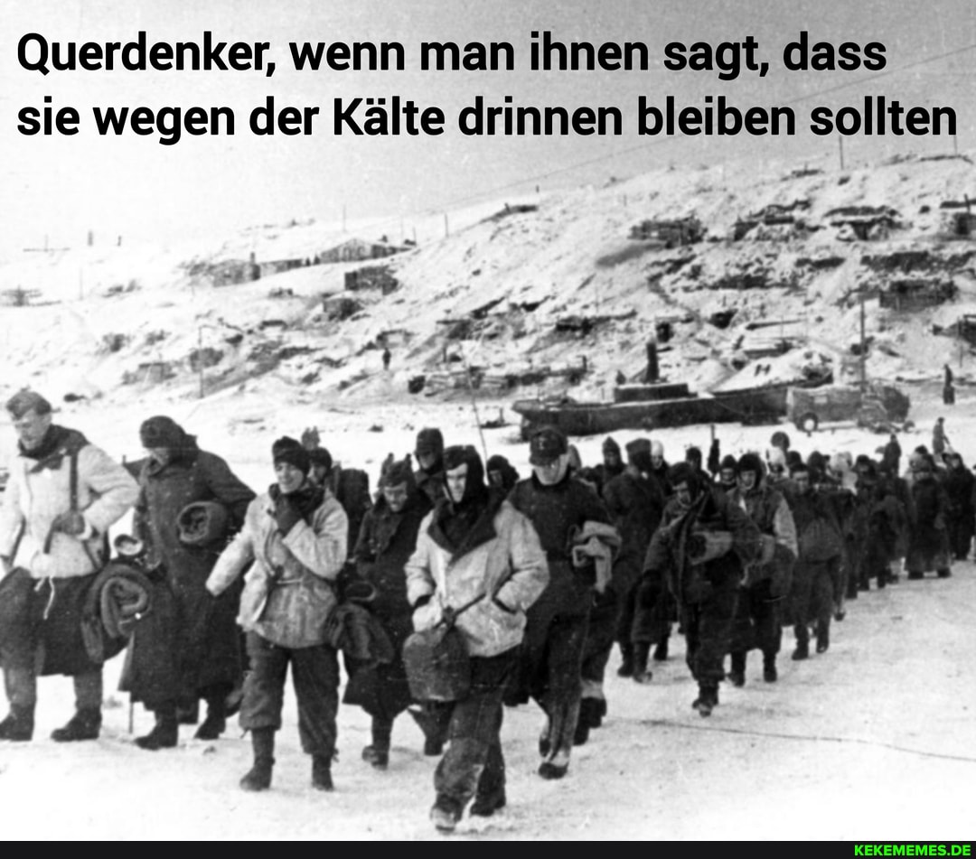 Querdenker, wenn man ihnen sagt, dass sie wegen der Kälte drinnen bleiben sollten