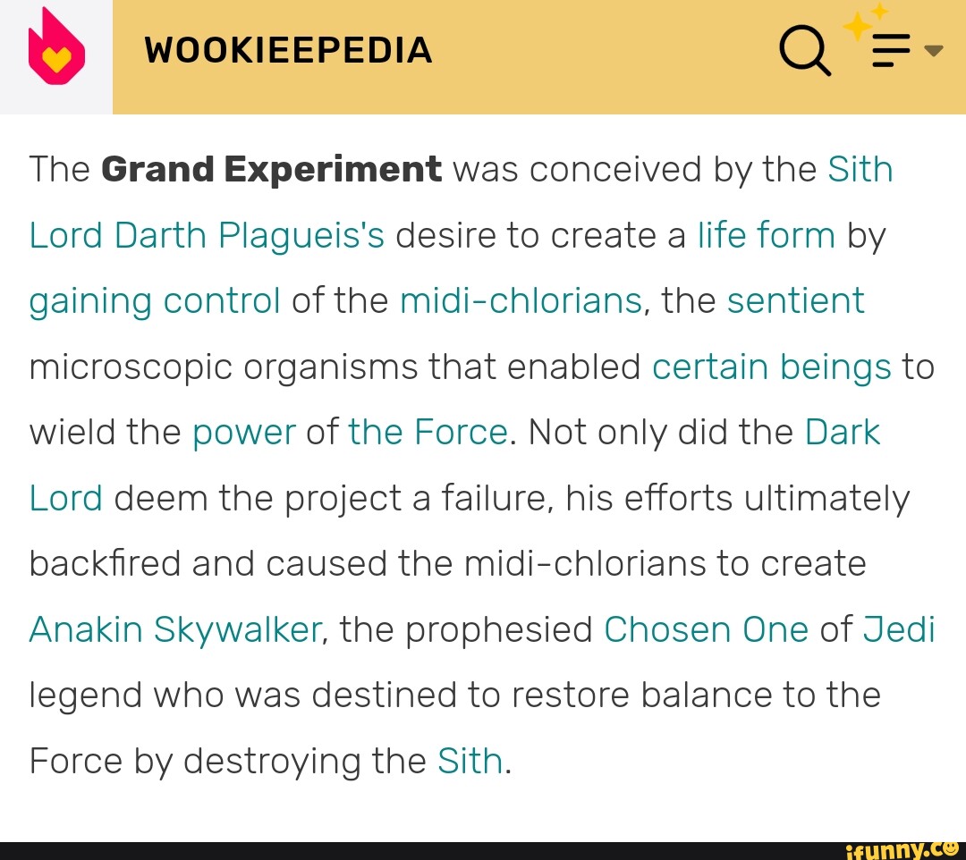 Chosen One, Wookieepedia