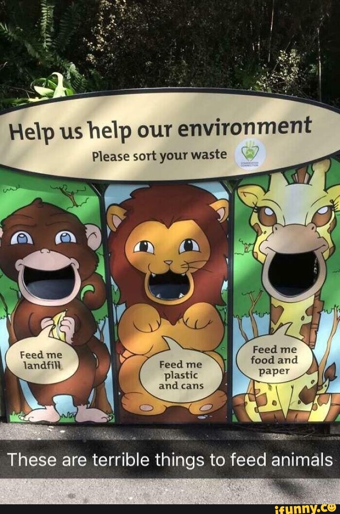 Help us help our environment Please sort your waste Feed me paper feed