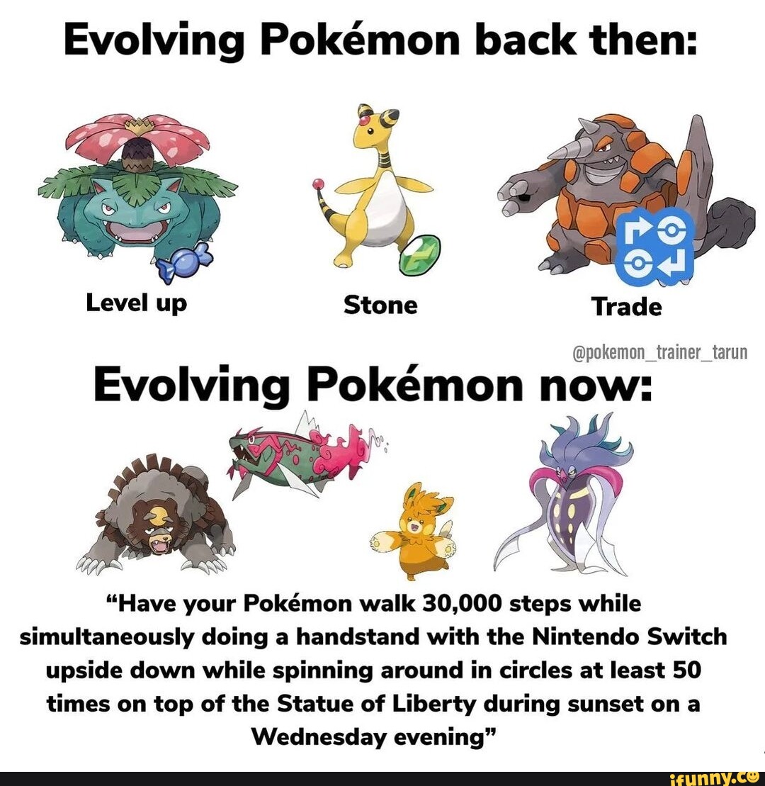 Evolving Pokemon Back Then: Te Level Up Stone Trade @pokemon Trainer 