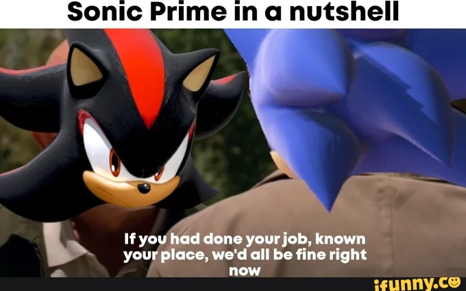 Sonic Prime in a nutshell If you had done your job, known your place ...