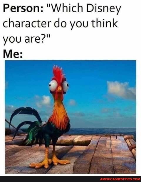 Person: "Which Disney character do you think you are?"
Me: