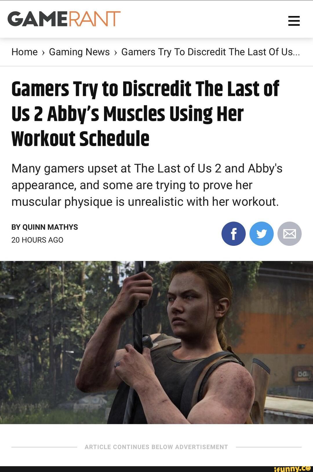 Gamers Try to Discredit The Last of Us 2 Abby's Muscles Using Her Workout  Schedule