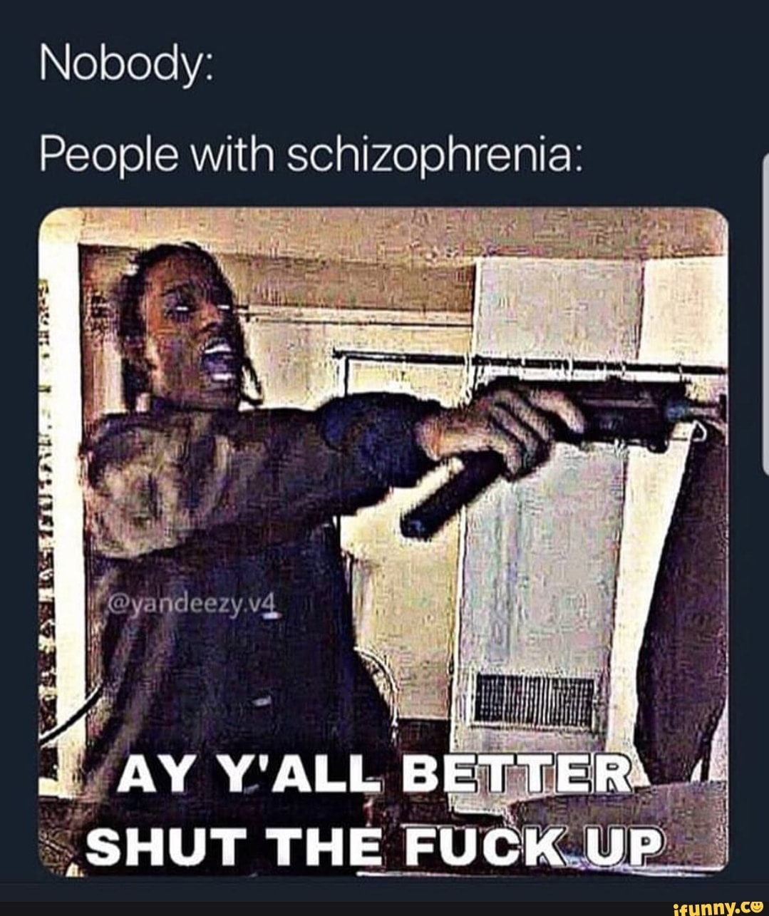 Nobody People With Schizophrenia Shut The Fue F Ifunny