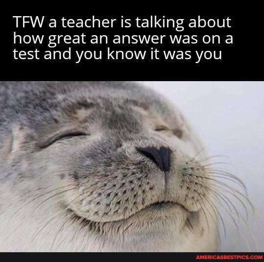 TFW a teacher is talking about now great an answer was on test and you know it was you