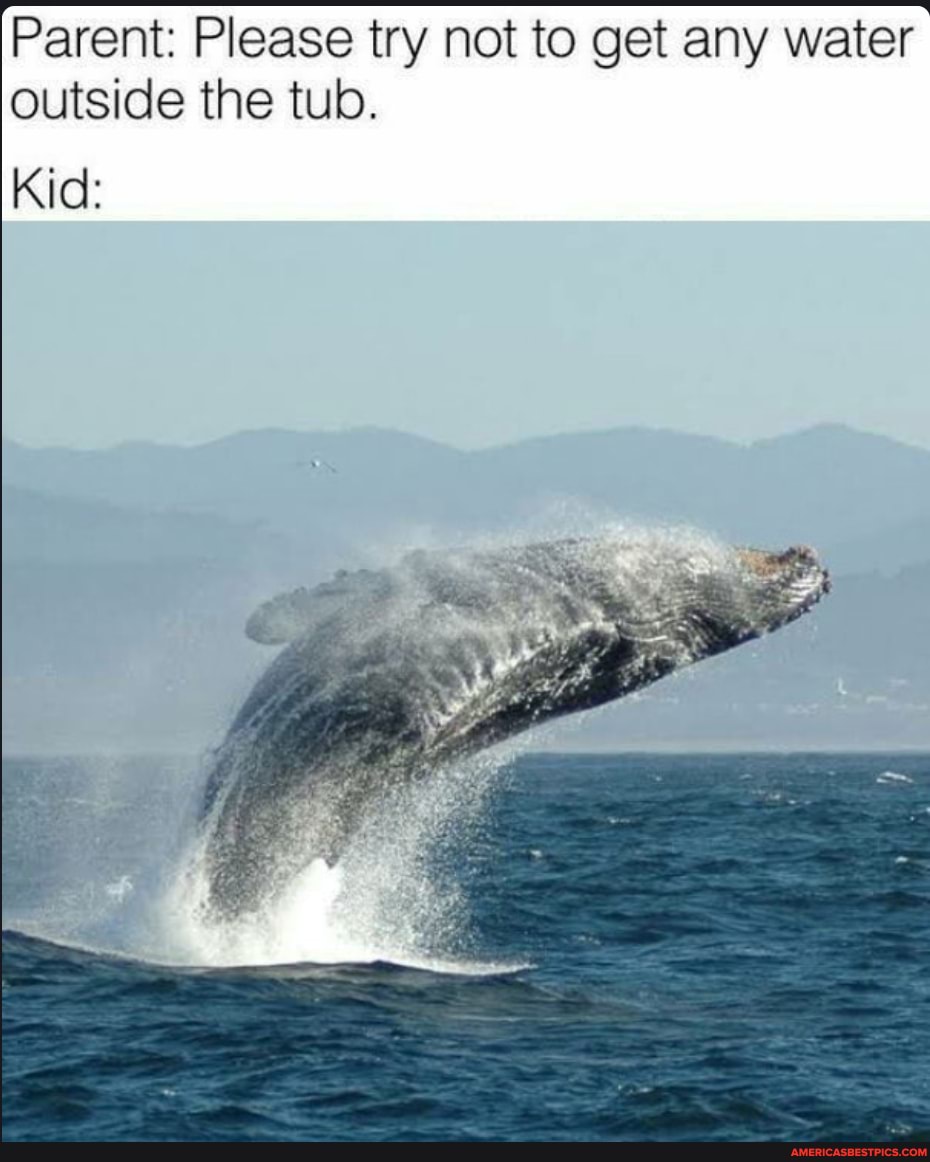 Parent: Please try not to get any water outside the tub.
Kid: