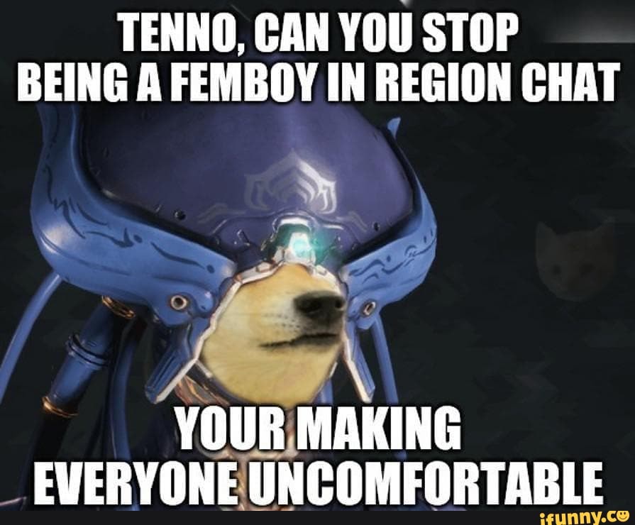 TENNO, CAN YOU STOP BEING A FEMBOY IN REGION CHAT
YOURIMAKING EVERVOANEINCAMENRTARIE