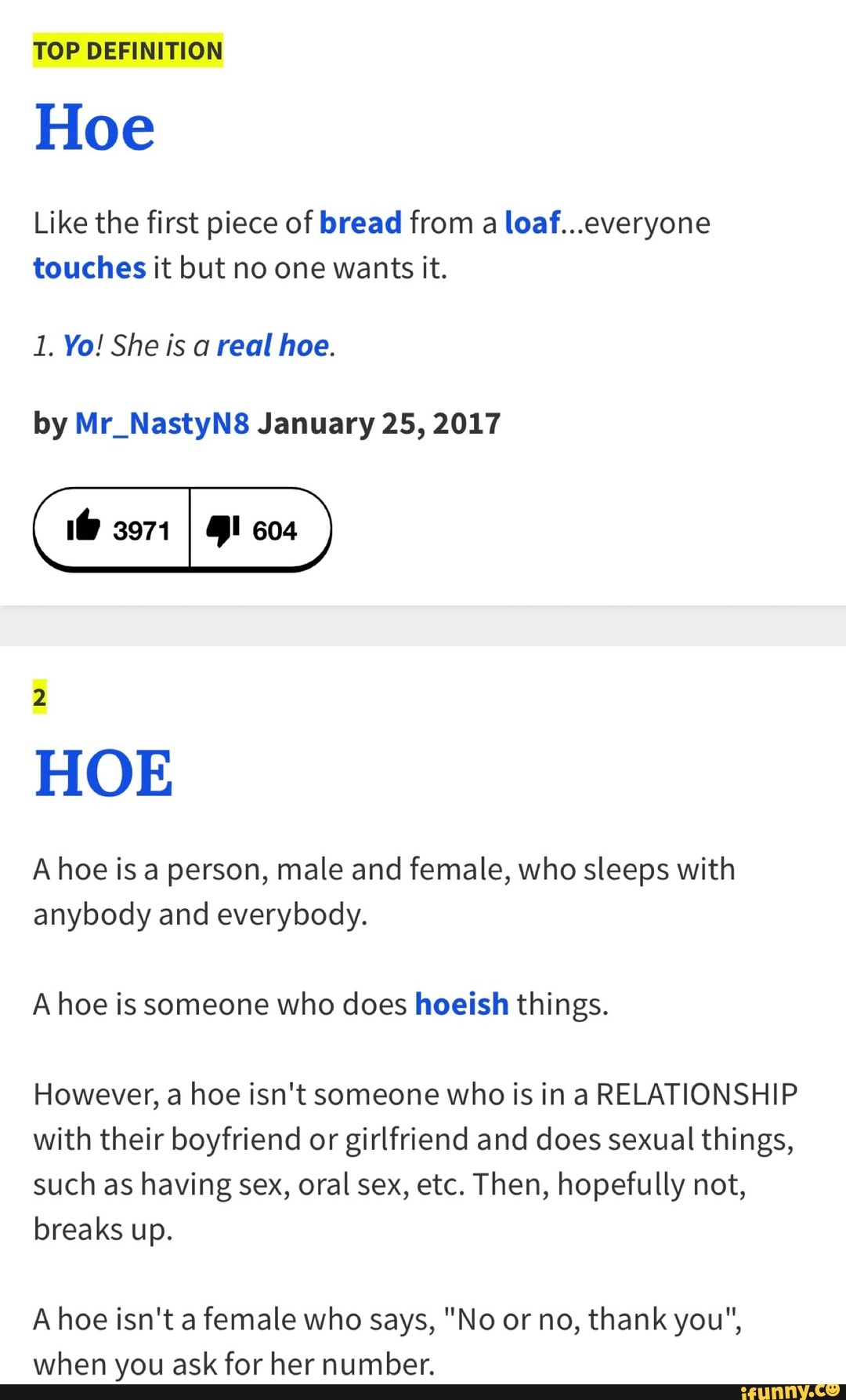 Meaning hoe What does