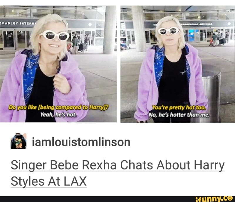 Iamlouistomlinson Singer Bebe Rexha Chats About Harry Styles At Lax Iamlouistomlinson Singer Bebe Rexha Chats About Harry Styles At Lax