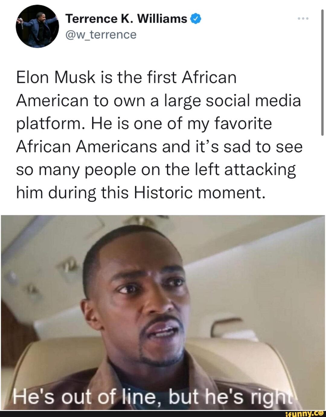 Elon Musk is the first African American to own a large social media