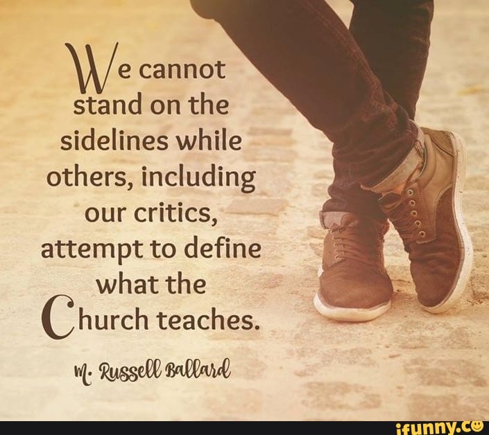 E cannot stand on the sidelines while others, including our critics