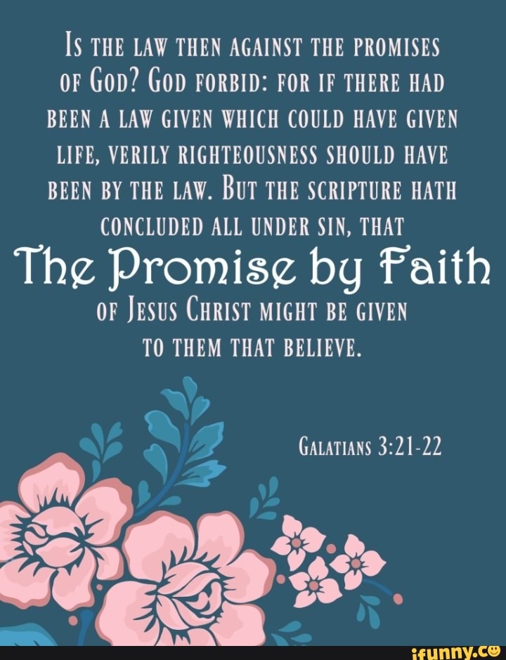 Is THE LAW THEN AGAINST THE PROMISES OF GoD? GoD FORBID: FOR IF THERE ...