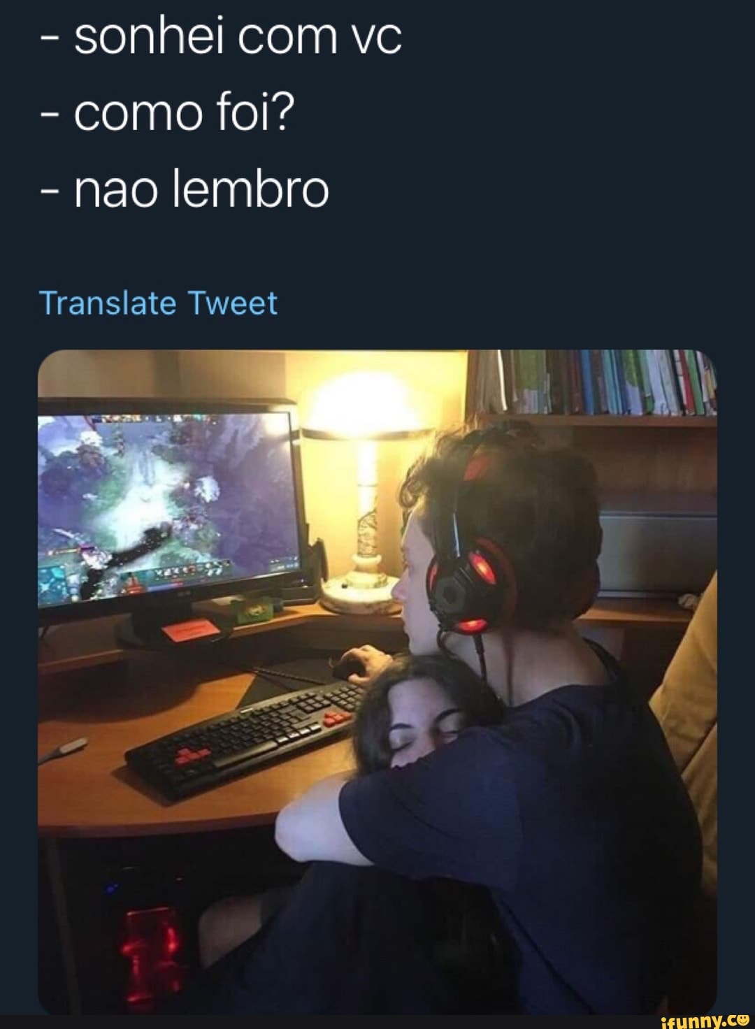 - Sonhei com vc
- como foi?
- nao lembro
Translate Tweet