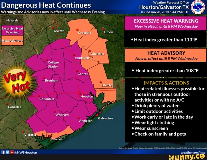 Dangerous Heat Continues Warnings and Advisories now in effect until