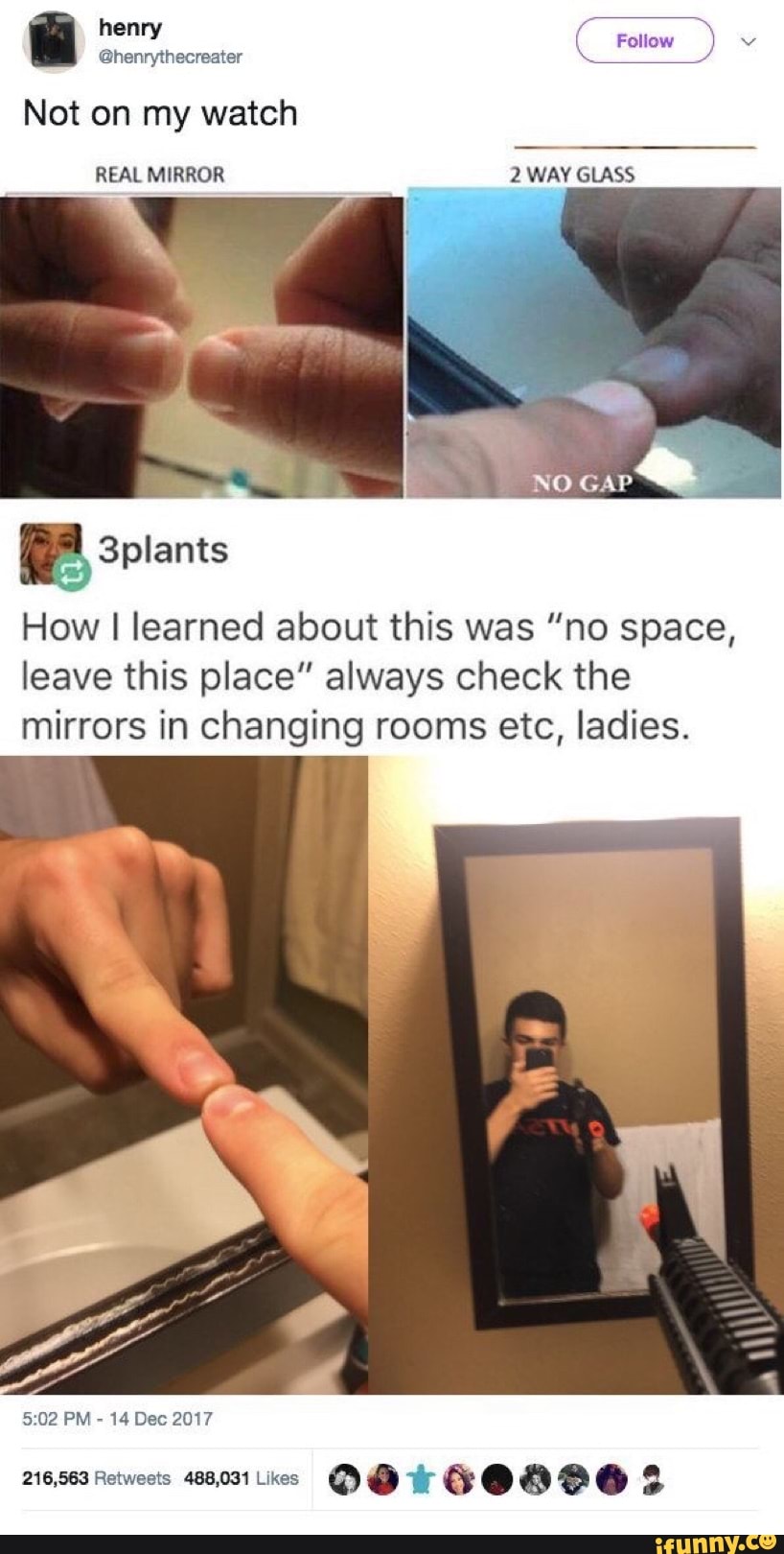 Howl Learned About This Was No Space Leave This Place Always Check The Mirrors In Changing Rooms Etc Ladies