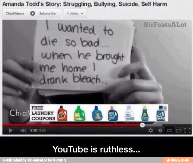 Amanda Todd's Story: Struggling, Bullying, Suicide, Self Harm
YouTube is ruthless... - YouTube is ruthless...