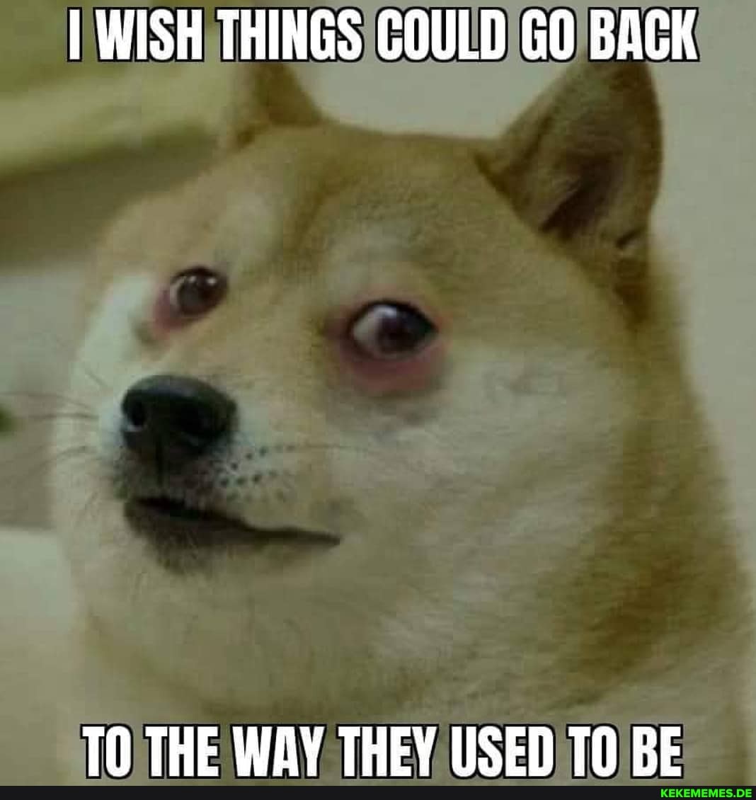 I WISH THINGS COULD GO BACK
Th THE WAY THEY IISEN RE