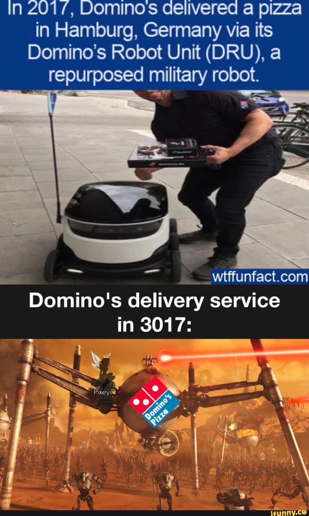 In 201/, DOMINO'S aelivered a pizza in Hamburg, Germany via its Domino