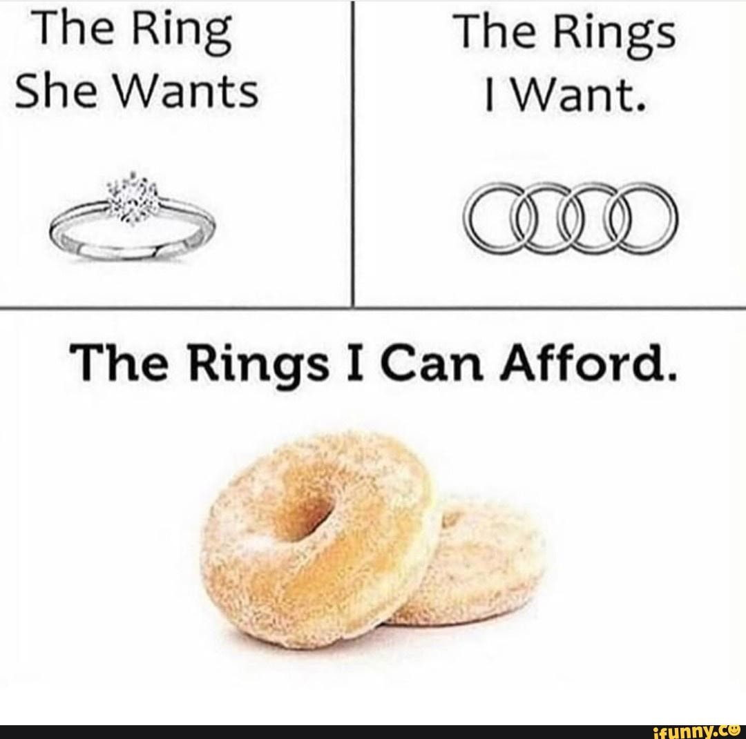 Hilarious ? The Ring The Rings She Wants I Want. The Rings I Can Afford. WA iFunny