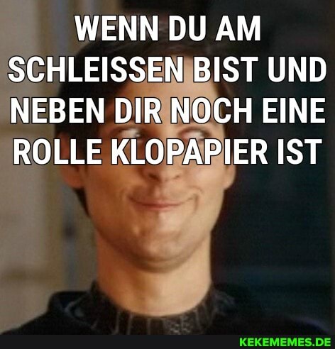 WENN DU AM SCHLEISSEN BIST UND NEBEN DIR NOCH EINE ROLLE KLOPAPIER IST