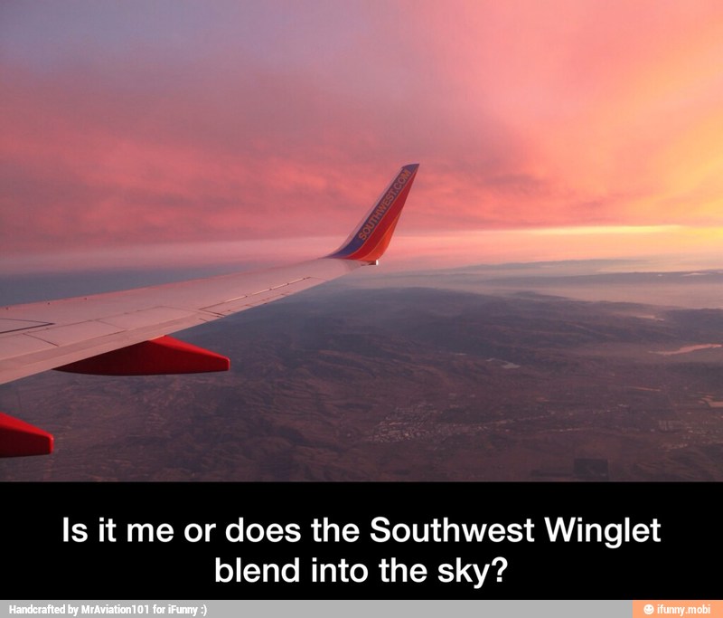 Is it me or does the Southwest Winglet
blend into the sky? - Is it me or does the Southwest Winglet blend into the sky?