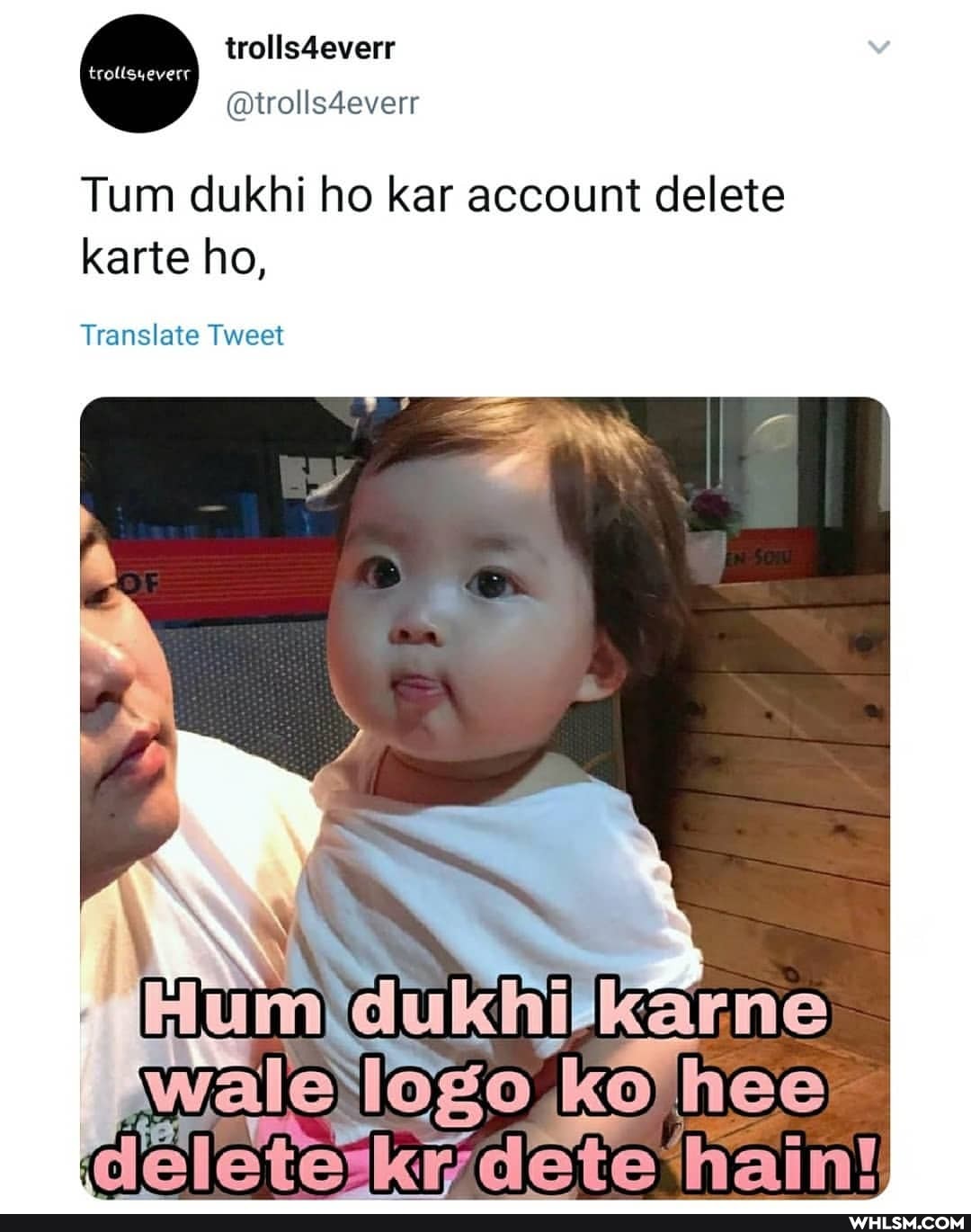 @tvolls4everr
Tum dukhi ho kar account delete karte ho,
Translate Tweet