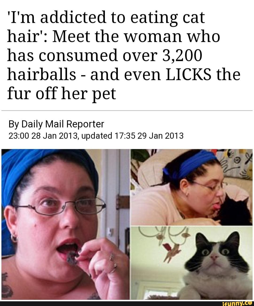 'I'm addicted to eating cat hair' Meet the woman who has consumed over