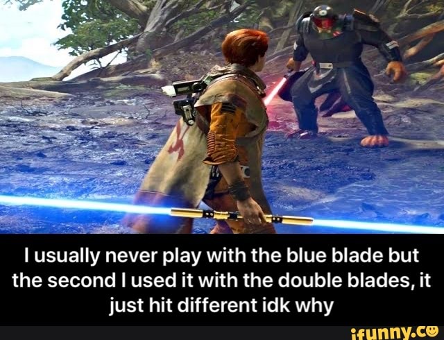 l usually never play with the blue blade but
the second I used it with the double blades, it
just hit different idk why - I usually never play with the blue blade but the second I used it with the double blades, it just hit different idk why