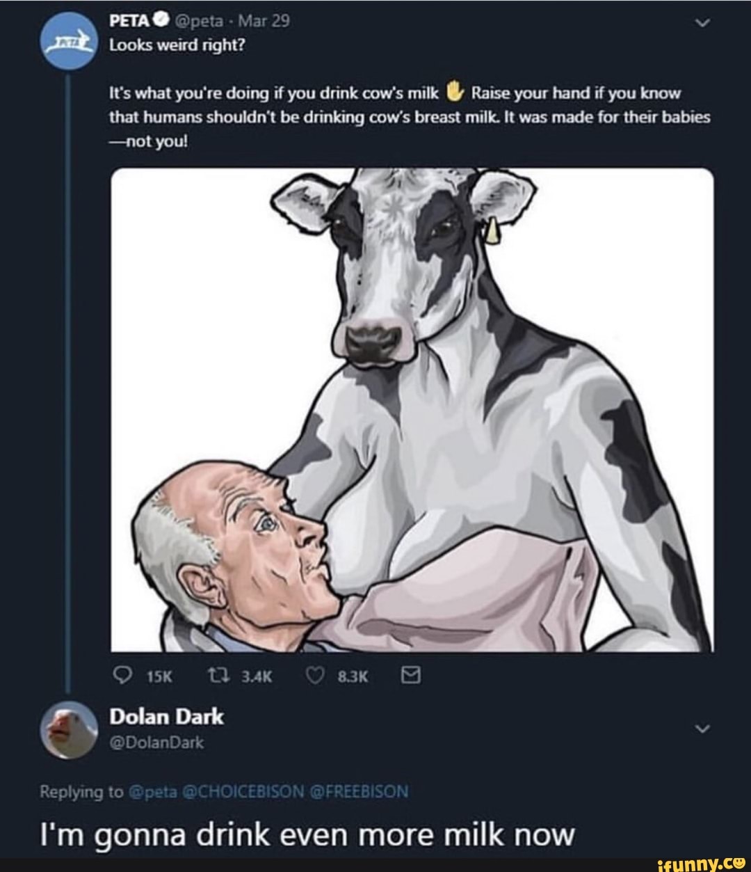 Cow titty milk