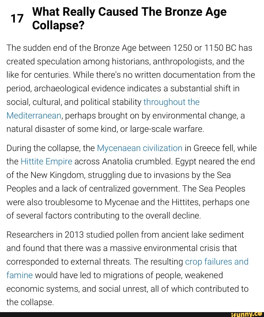 What Really Caused The Bronze Age Collapse? The sudden end of the