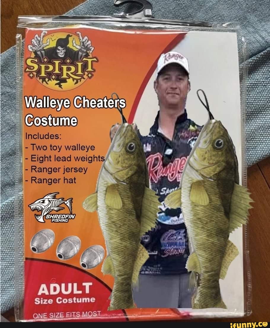 Walleye Cheaters Costume Inclucles Two toy walleye Eight lead weights