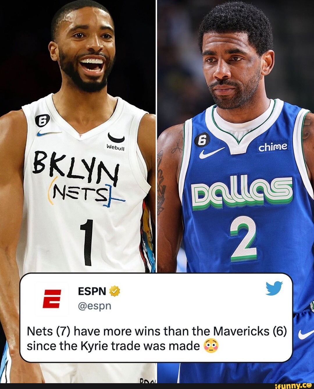 Nets (7) ESPN espn A ave more wins than the Mavericks I since the