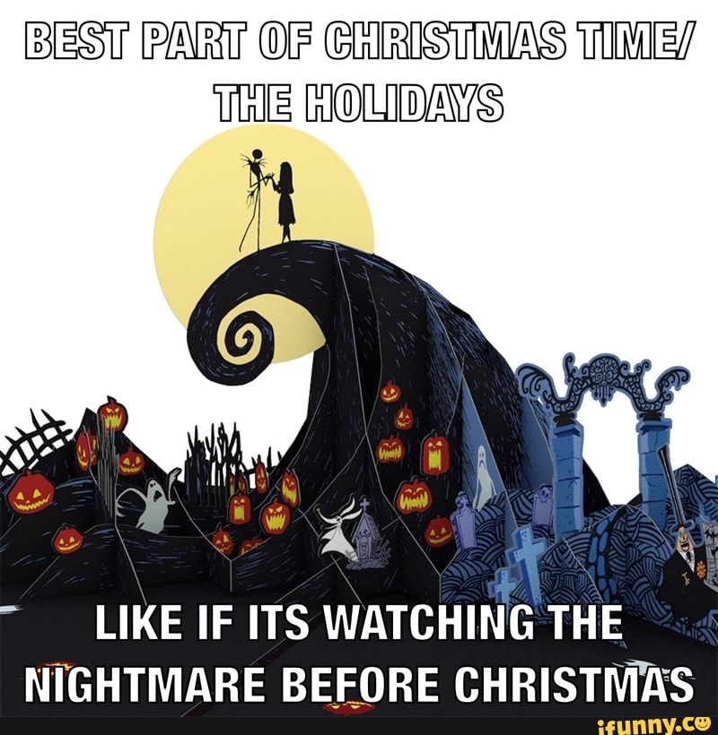 BEST PART OF CHRISTMAS TIME/
THE HOUDAYS
LIKE IF ITS WATCHING THE NIGHTMARE BEFORE CHRISTMAS